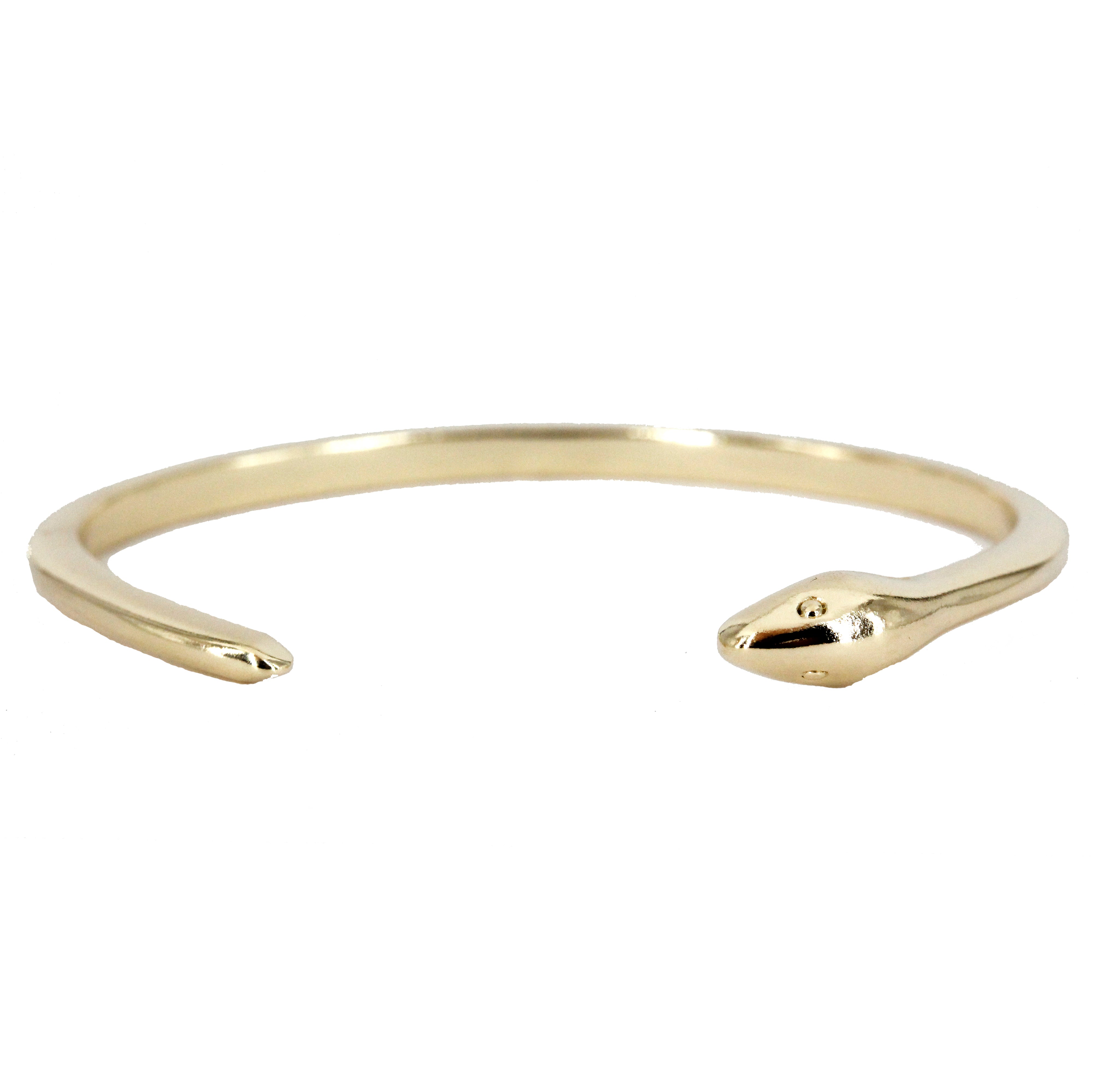 1PC 24k Gold Plated Snake Bracelets Gold Open Bangle Cuff Bracelet