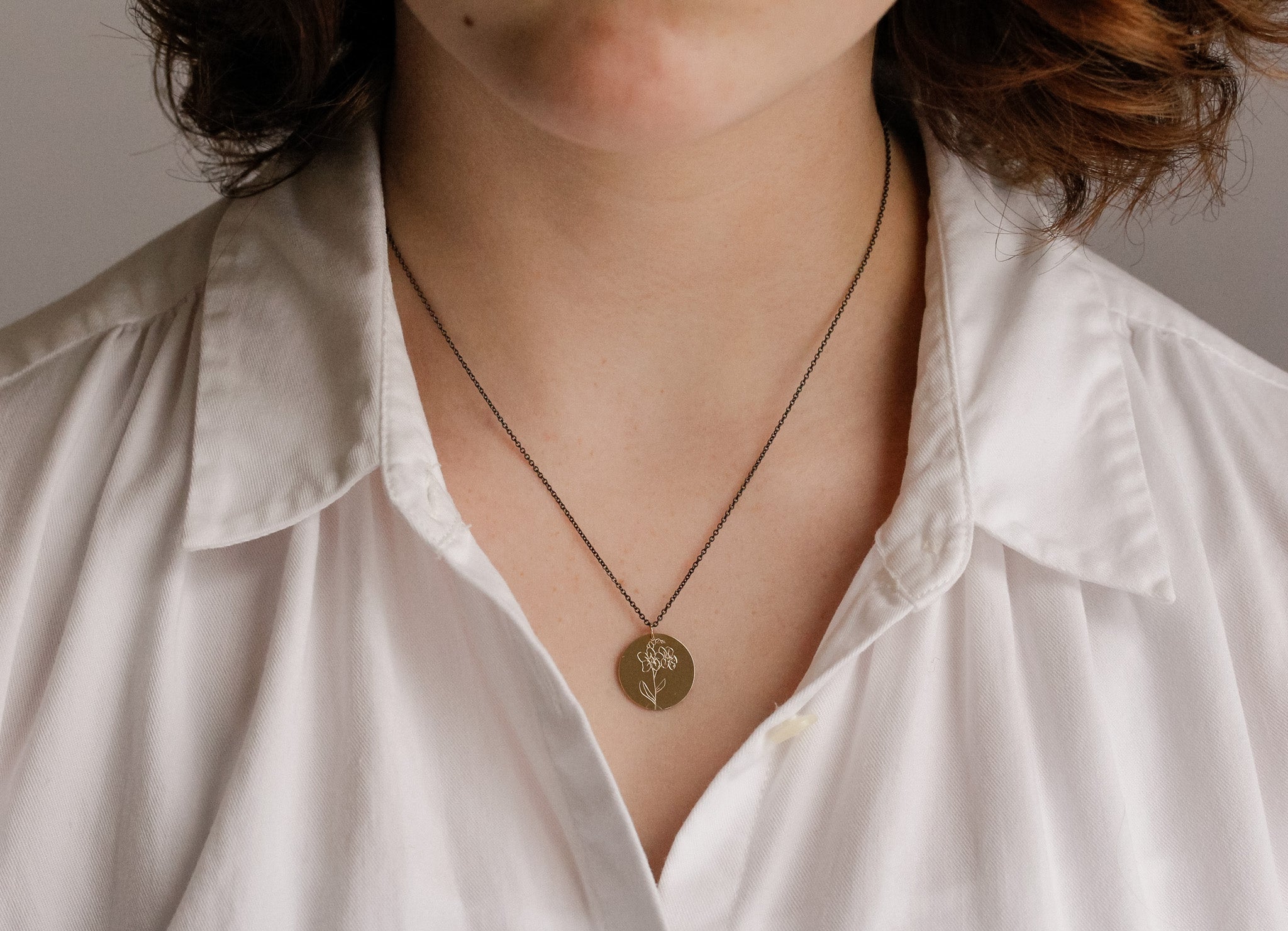 Engraved on sale charm necklace