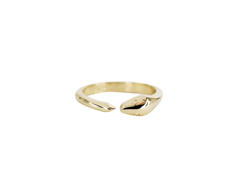 Ouroboros Snake Ring 14k Yellow Gold