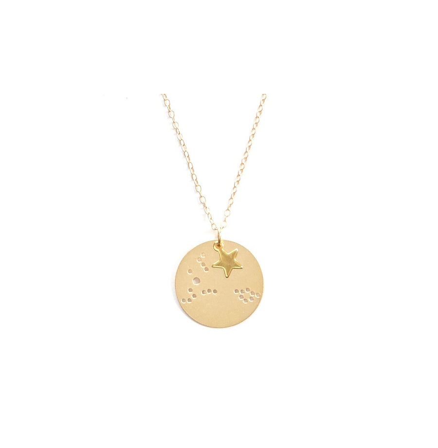 7/8" 14k Gold Dipped Zodiac Constellation Charm Necklace, All 12 Signs: Aries through Pisces