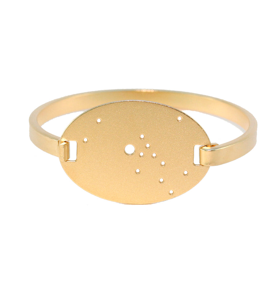 14kt Gold Dipped Zodiac Constellation Oval Bracelet, All 12 Signs: Aries through Pisces