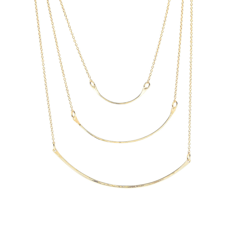 2.5" 14k Yellow Gold Arc Necklace