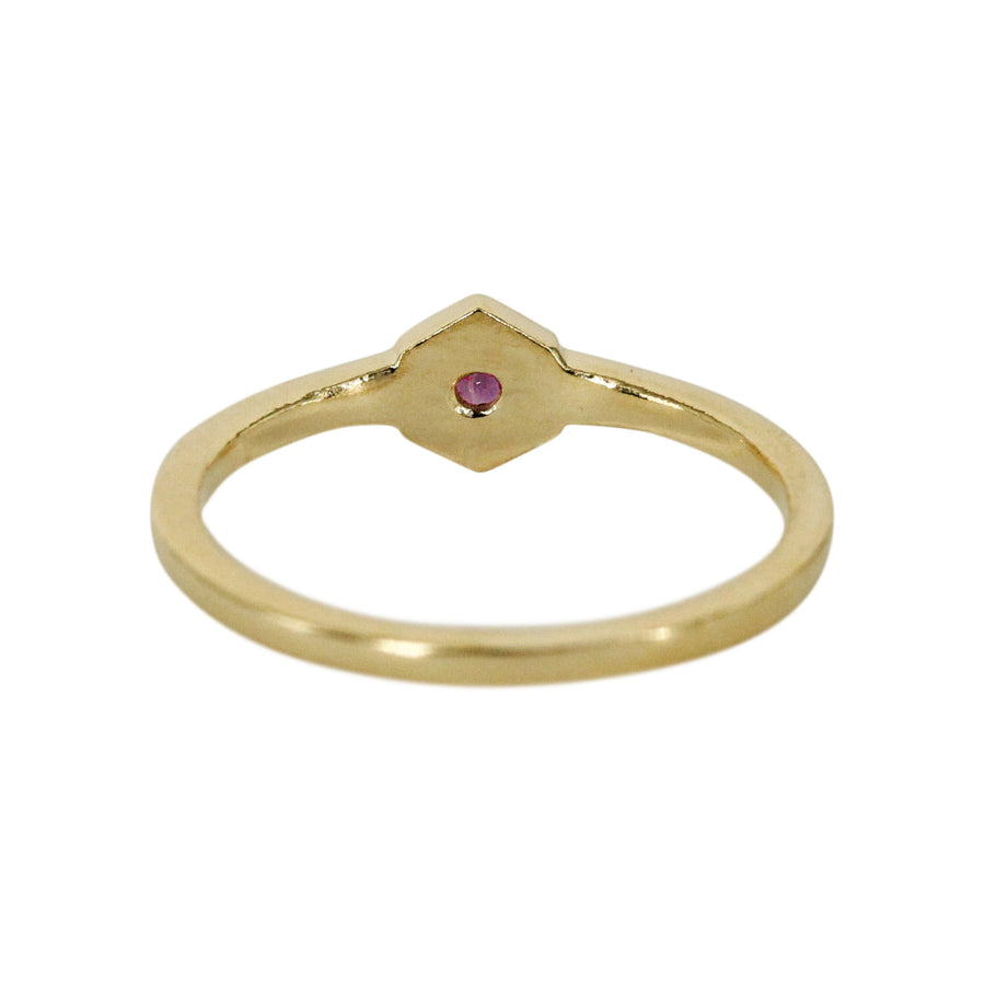 Birthstone Hexagon Ring - February - Amethyst