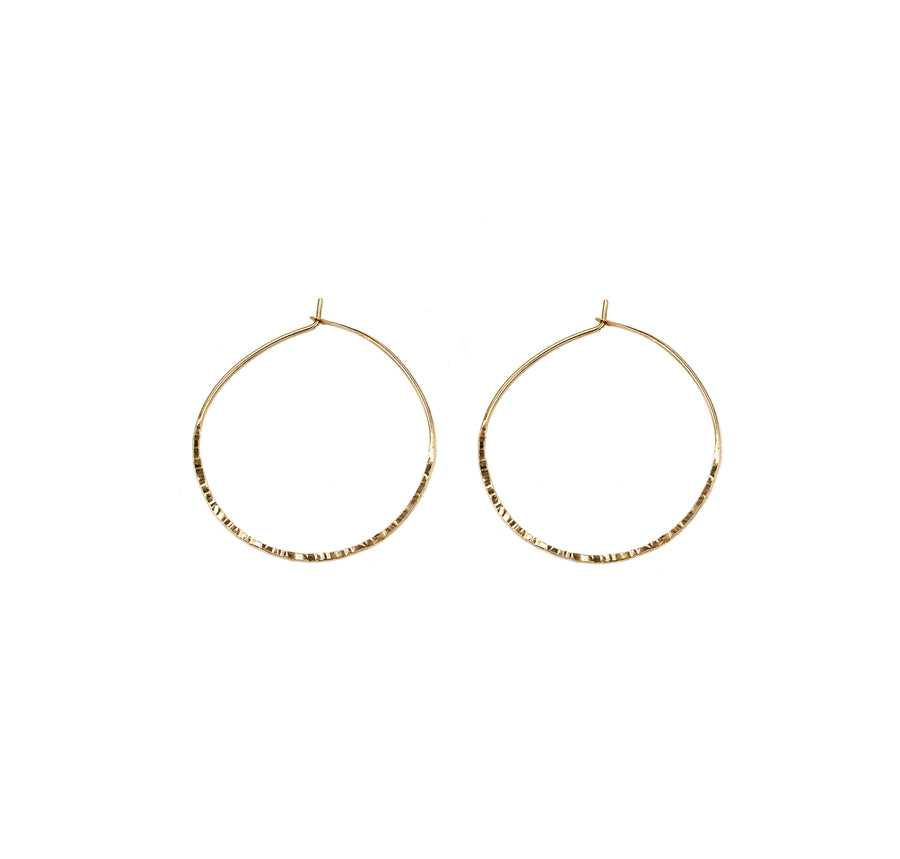 Caitlin 1.25" Textured Hoop Earrings