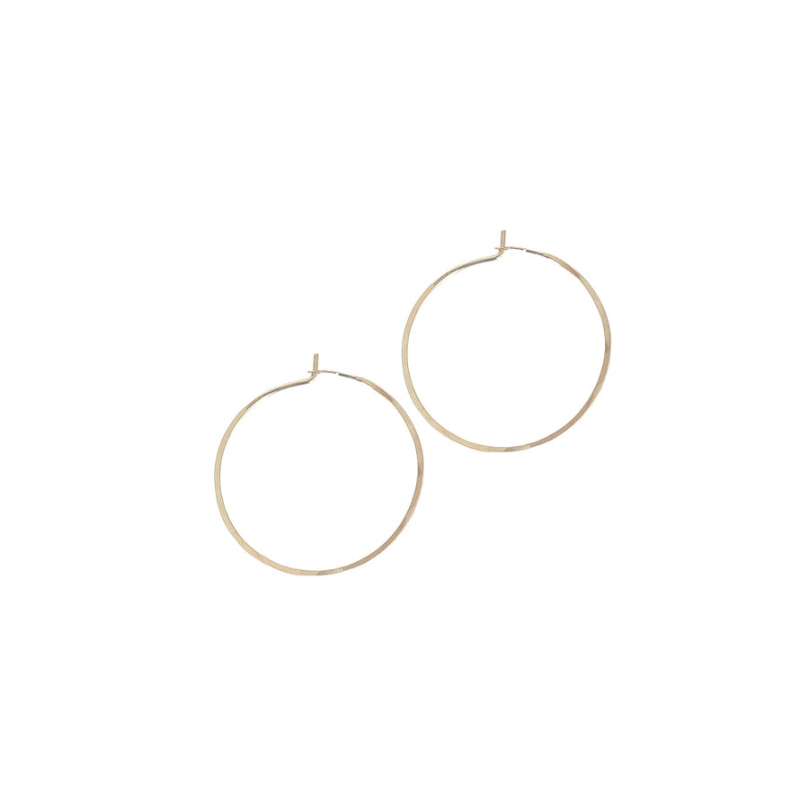 1"  14k Yellow Gold Smooth Hoop Earrings