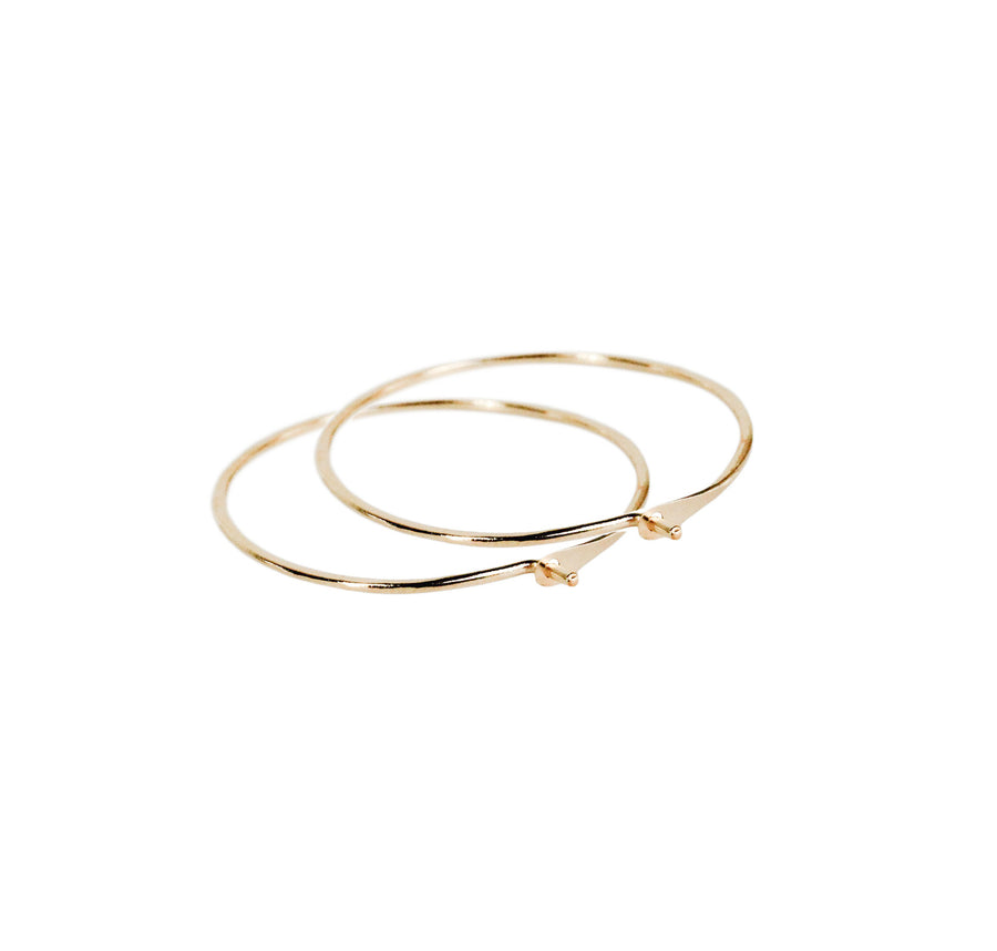 1"  14k Yellow Gold Smooth Hoop Earrings
