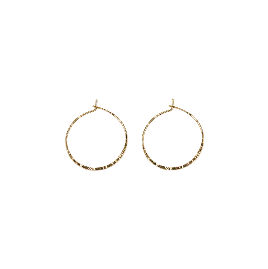 Liz 1" Textured Hoop Earrings
