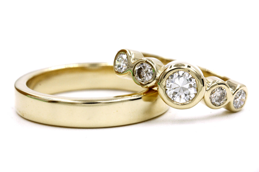 Gabrielle Gray Diamond Hammered Bezel Ring