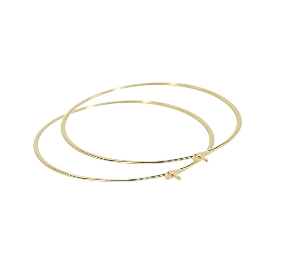 1.50" 14k Yellow Gold Smooth Hoop Earrings