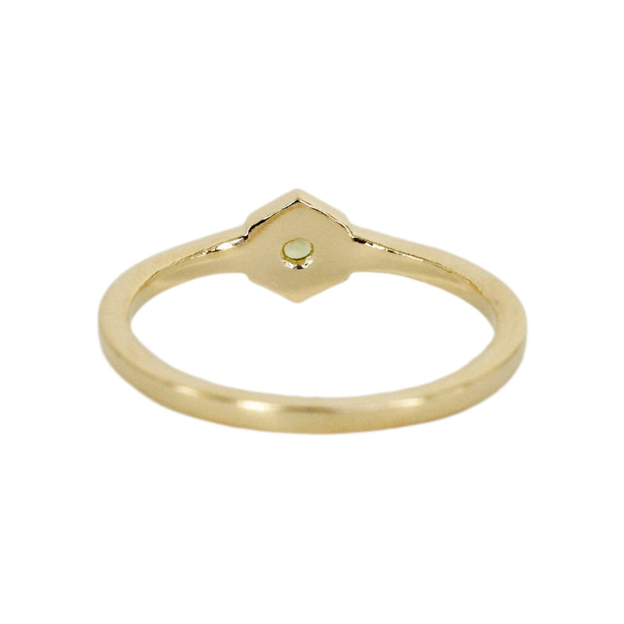 Birthstone Hexagon Ring - Peridot - August