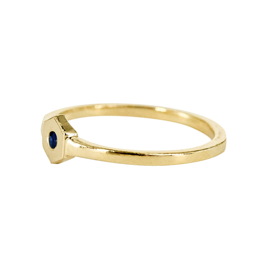 Birthstone Hexagon Ring - Sapphire - September
