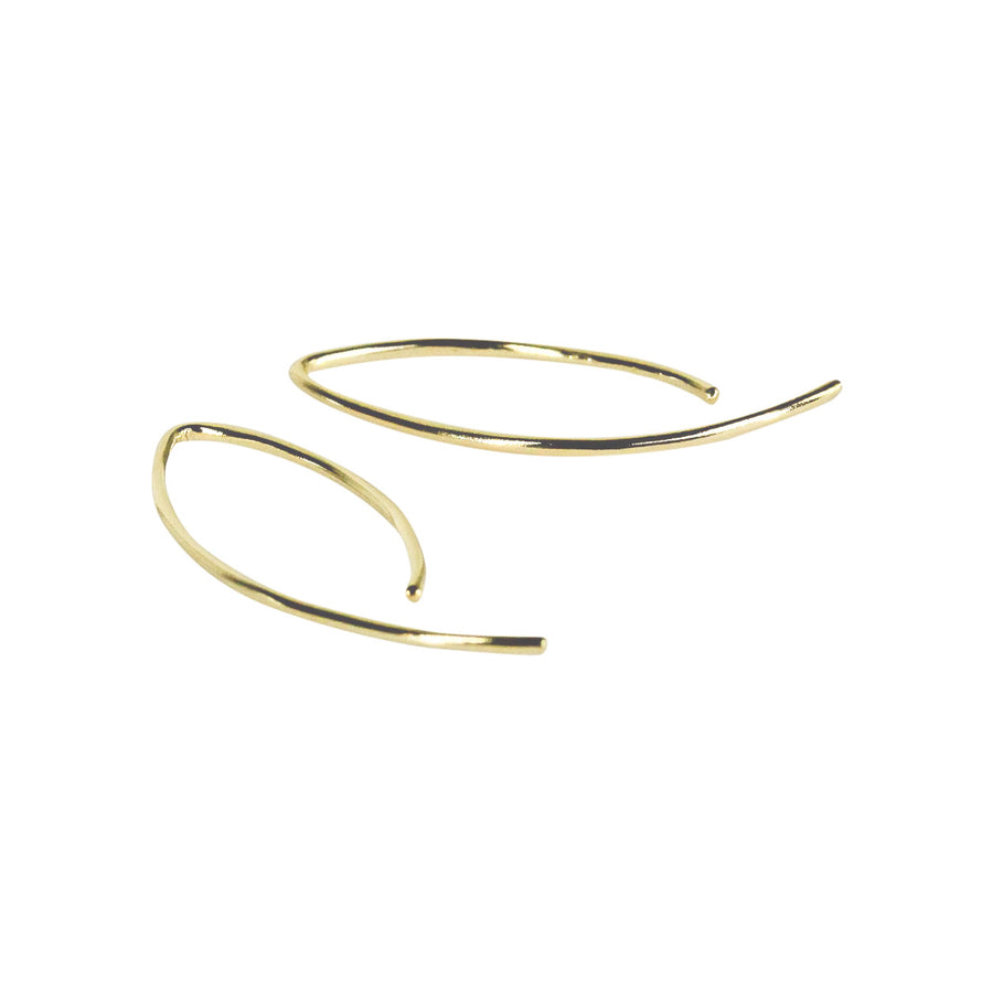 14k Yellow Gold Tiny Hook Threader Earrings