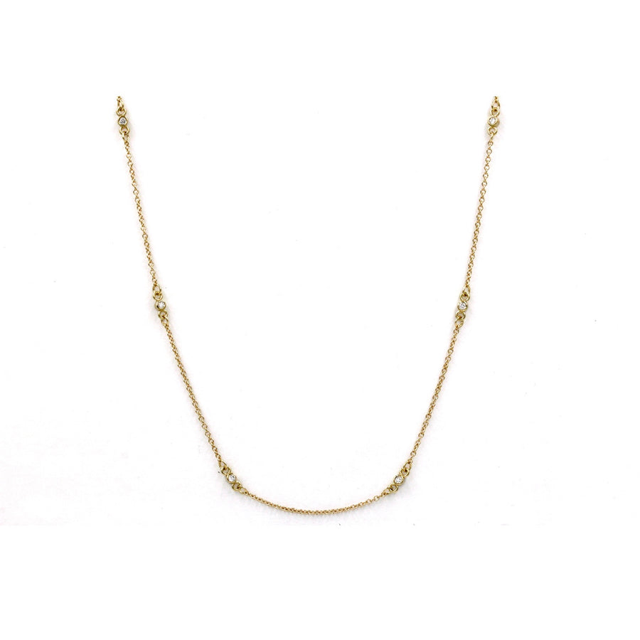 Diamond Station 14k Gold Necklace