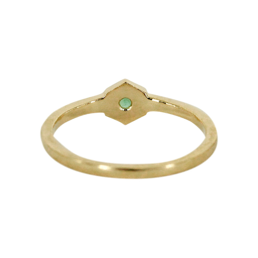 Birthstone Hexagon Ring - Emerald - May