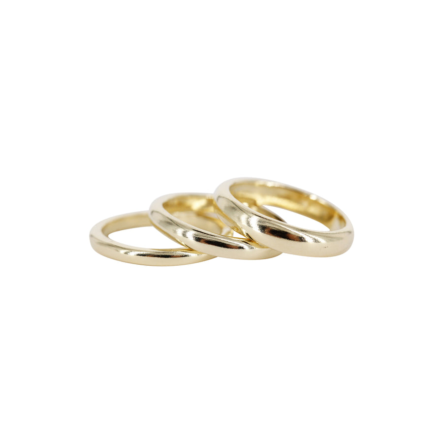 3 mm Hand Carved Half Round Bright Band