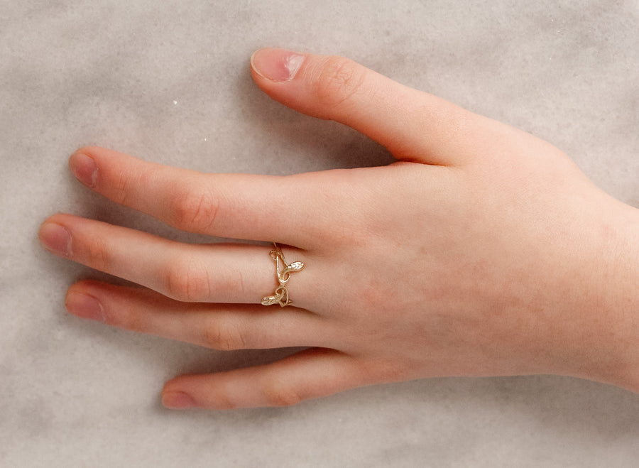 2 Headed Diamond Serpent Ring