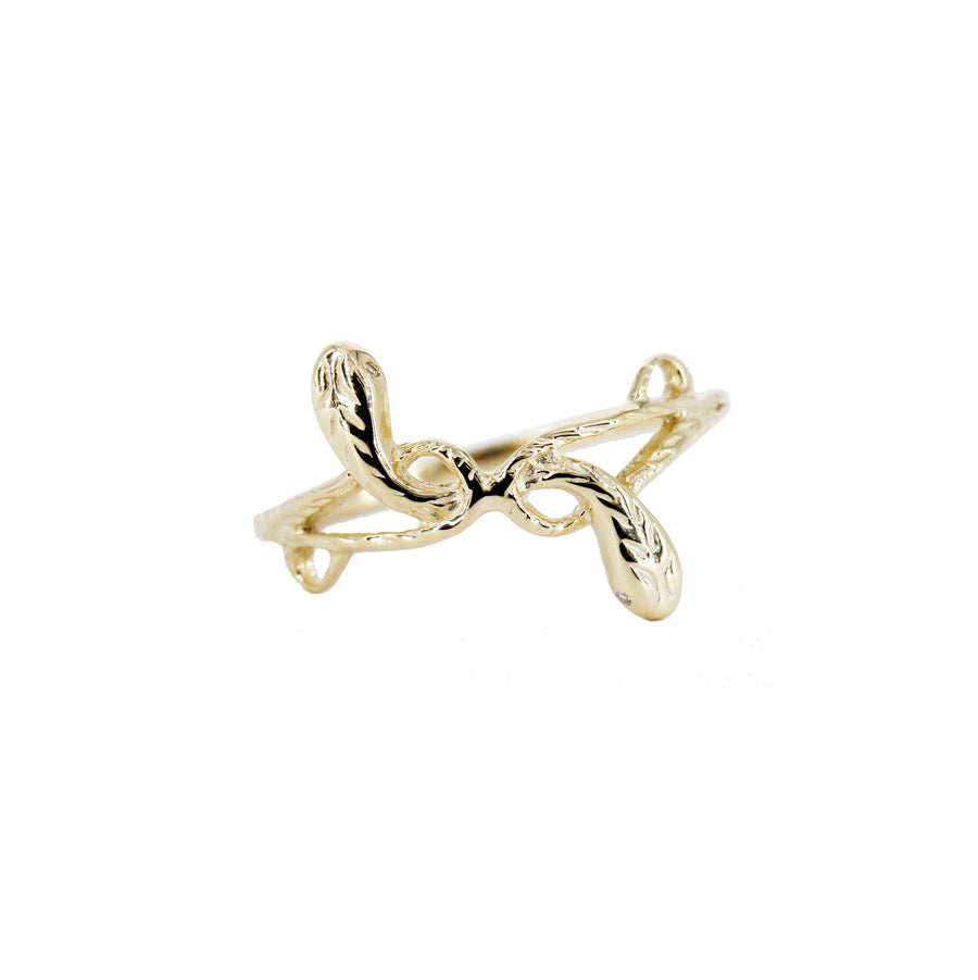 2 Headed Diamond Serpent Ring
