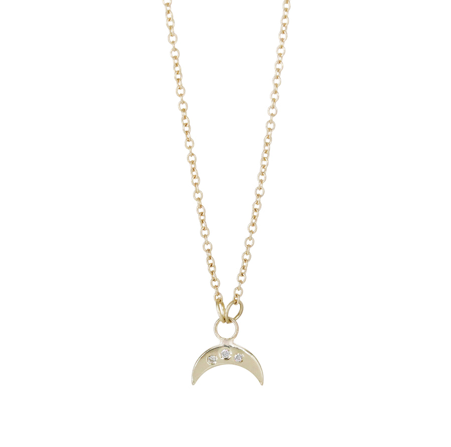 Crescent Horn Necklace with Diamonds