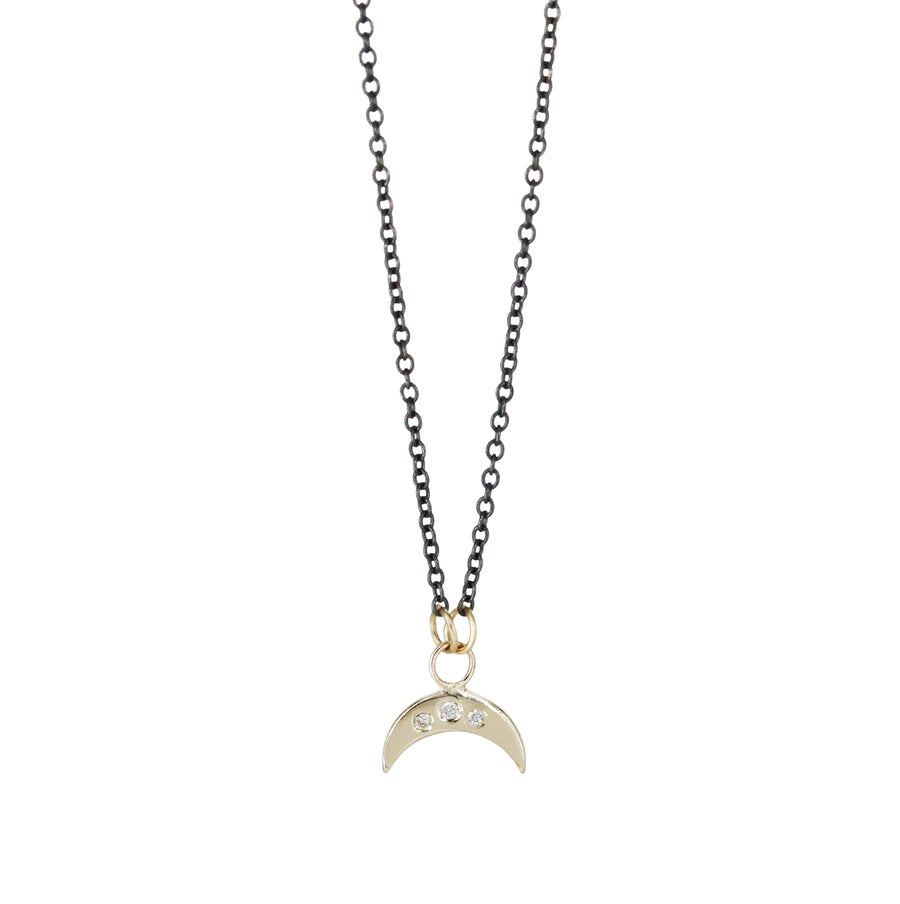 Crescent Horn Necklace with Diamonds