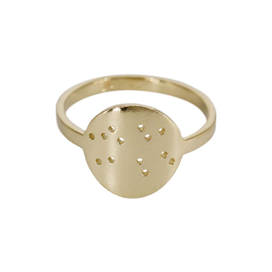 Aquarius Zodiac Constellation Ring / Silver or 14k