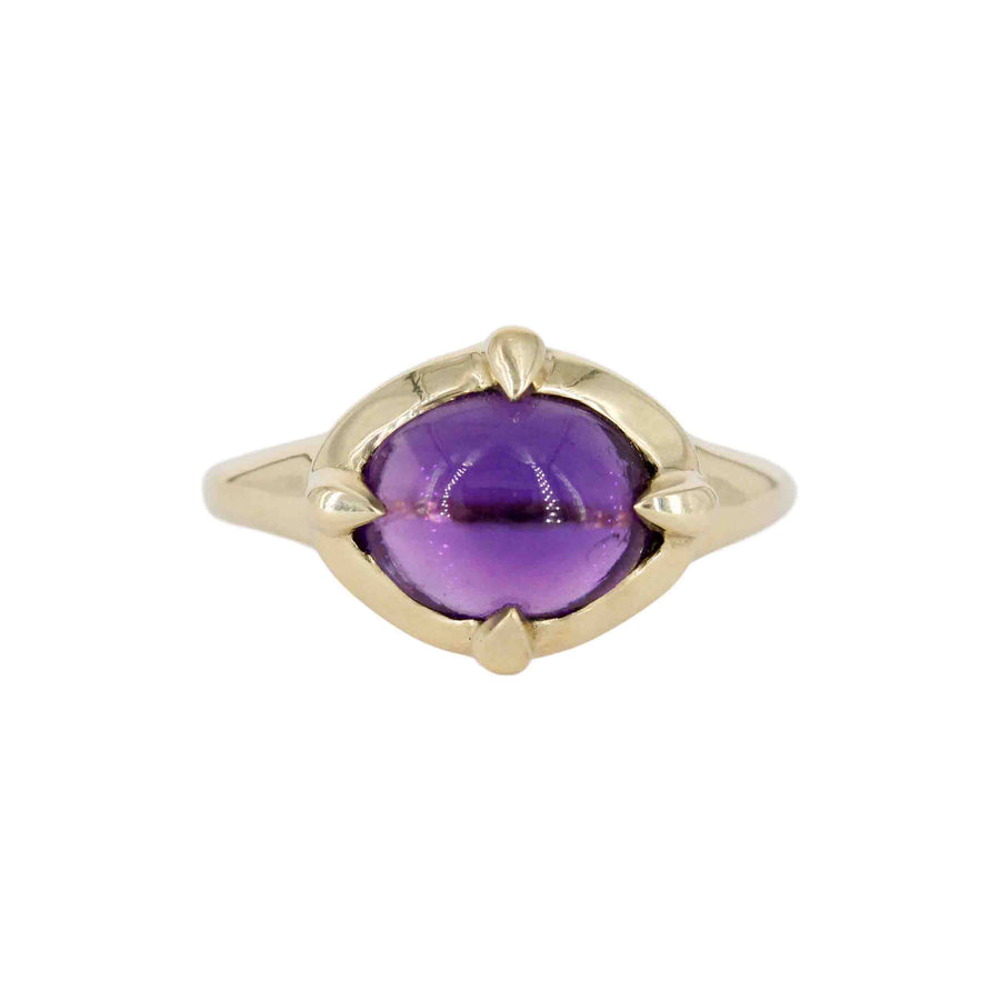 Amethyst "En Cabochon" Claw Ring