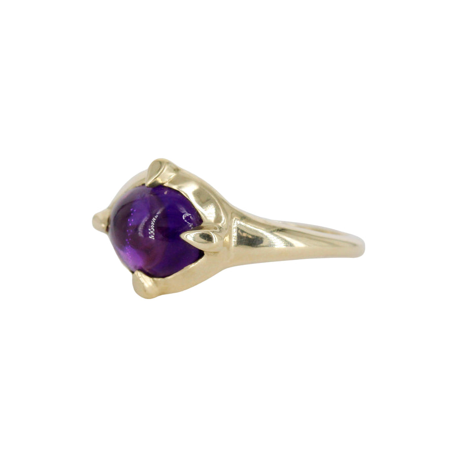 Amethyst "En Cabochon" Claw Ring