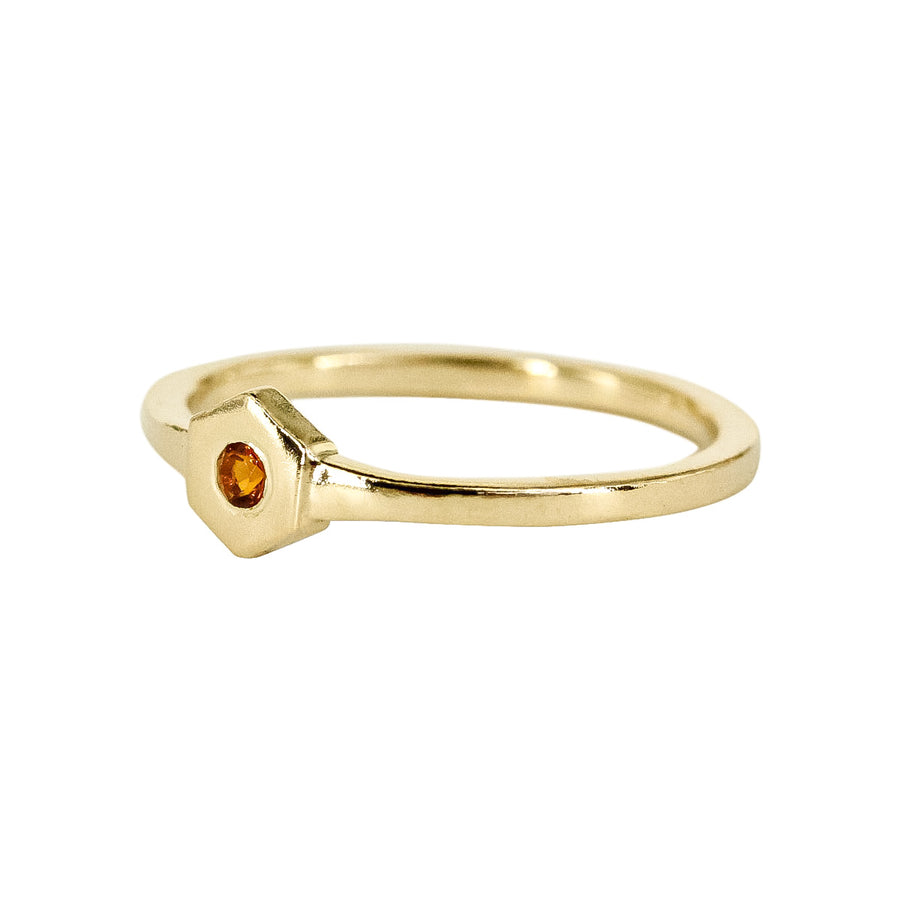Birthstone Hexagon Ring - Citrine - November
