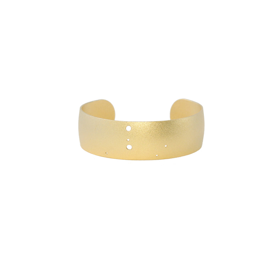 14k Gold Dipped Zodiac Constellation Cuff Bracelet, All 12 Signs: Aries through Pisces