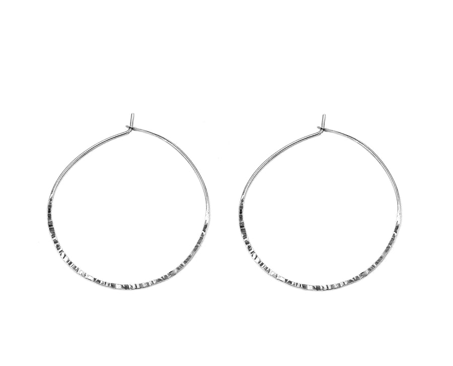 Caitlin 1.25" Textured Hoop Earrings