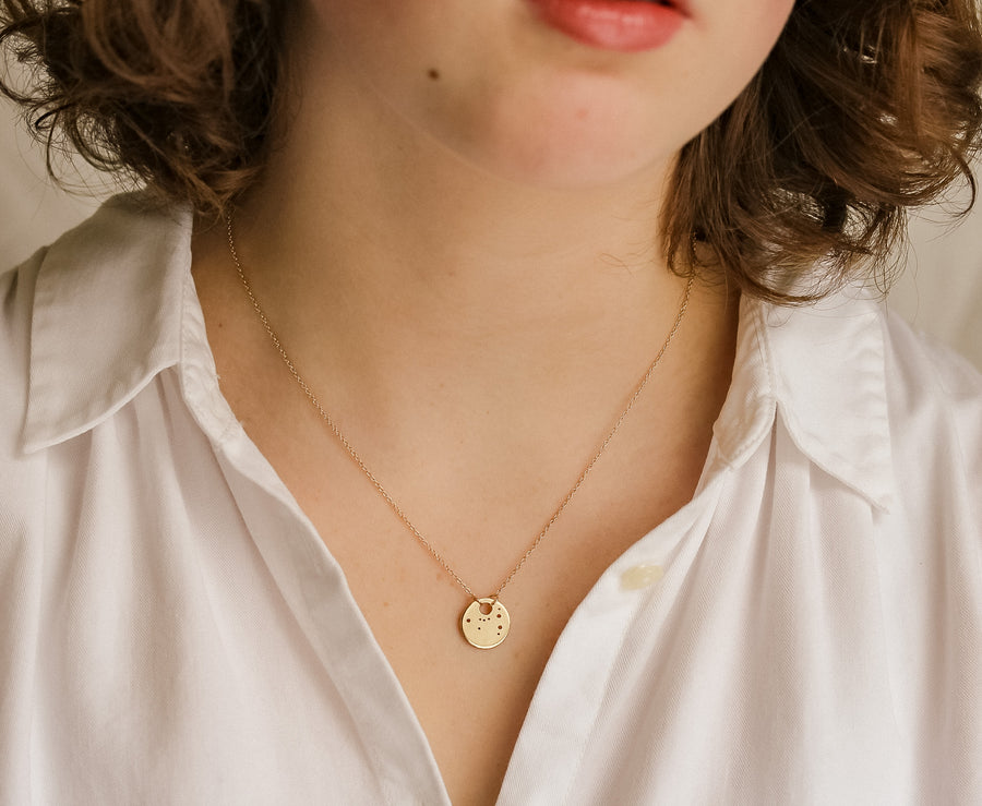 Libra Zodiac Constellation Necklace / Silver or 14k