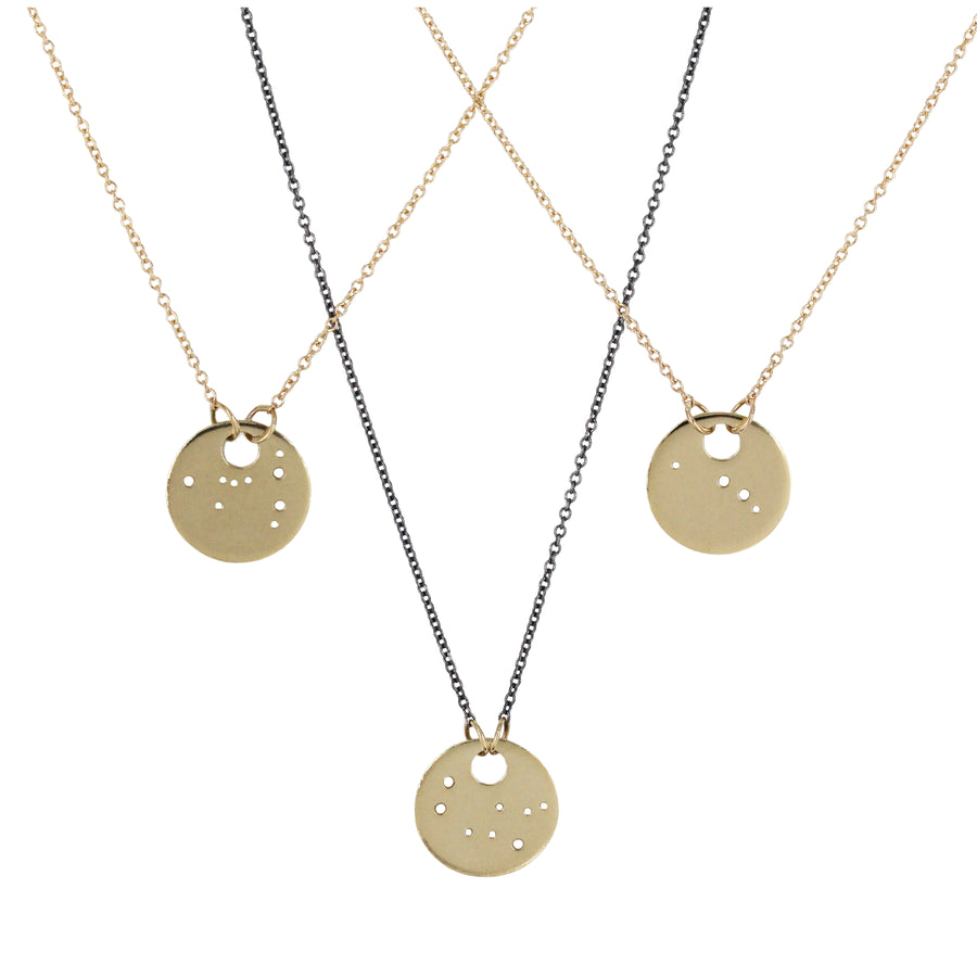 Aries Zodiac Constellation Necklace / Silver or 14k