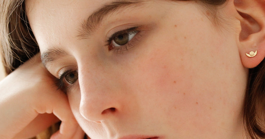 Mini Demilune Stud Earrings