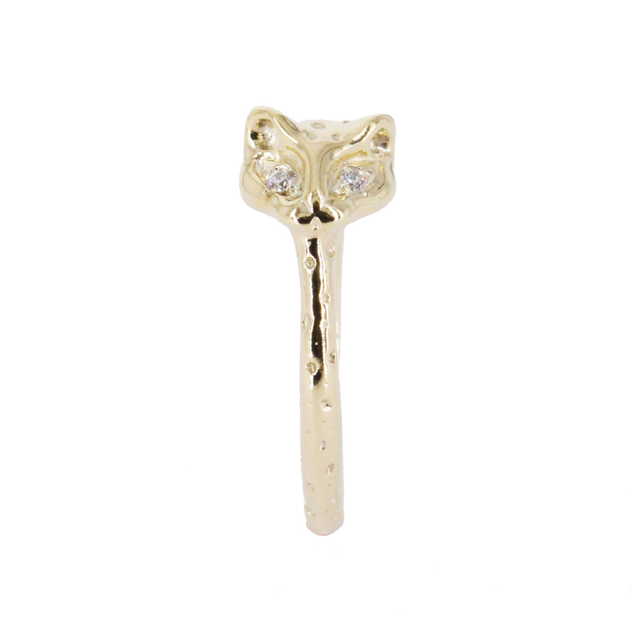 Jaguar Ring with Diamond Eyes