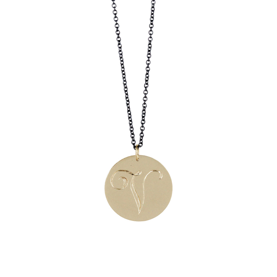 Hand Engraved Initial Necklace