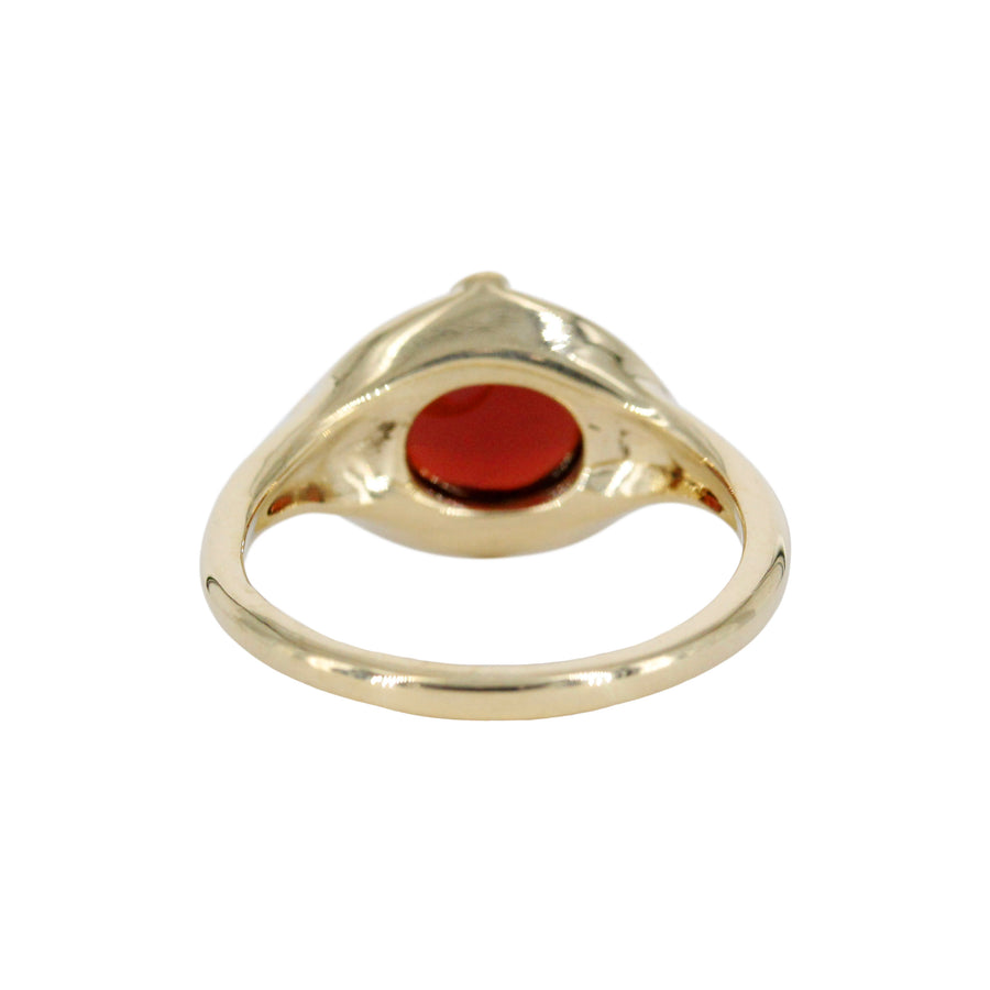 Garnet "En Cabochon" Claw Ring