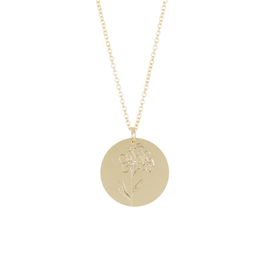 Forget Me Not Hand Engraved Love Token Necklace