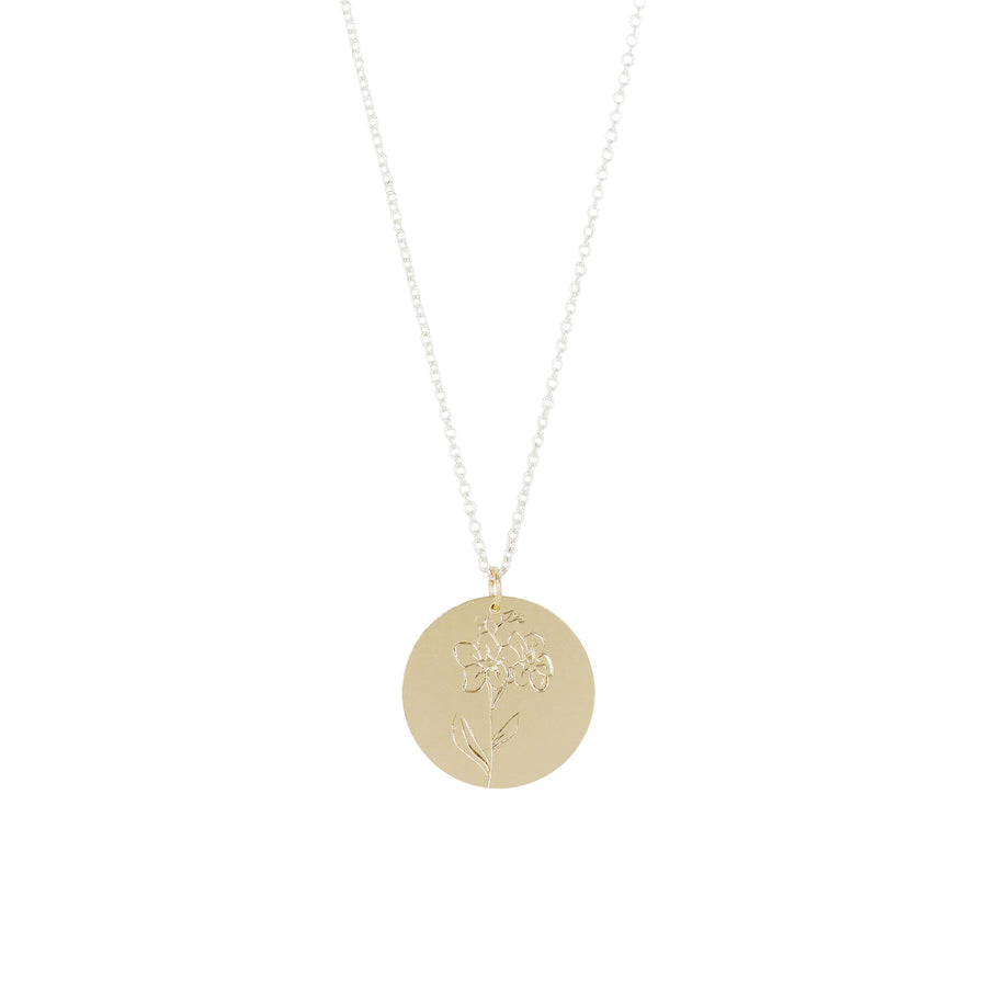 Forget Me Not Hand Engraved Love Token Necklace