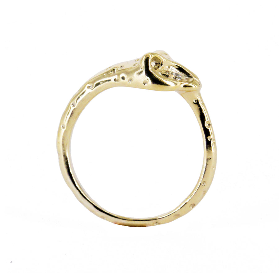 Jaguar Ring with Diamond Eyes