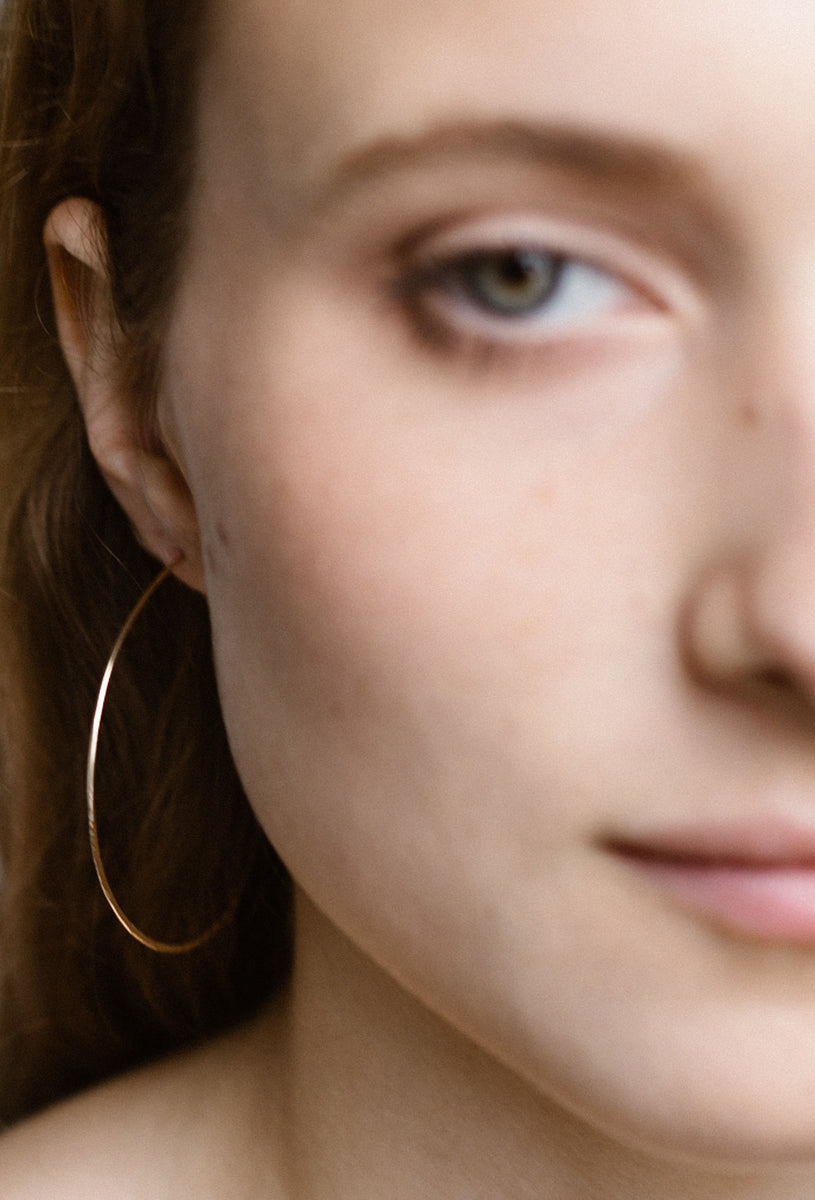 Kathy 2" Textured Hoop Earrings
