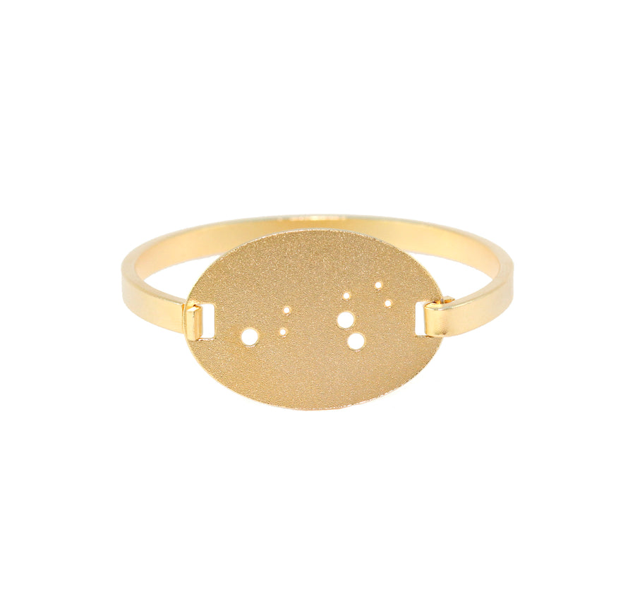 14kt Gold Dipped Zodiac Constellation Oval Bracelet, All 12 Signs: Aries through Pisces