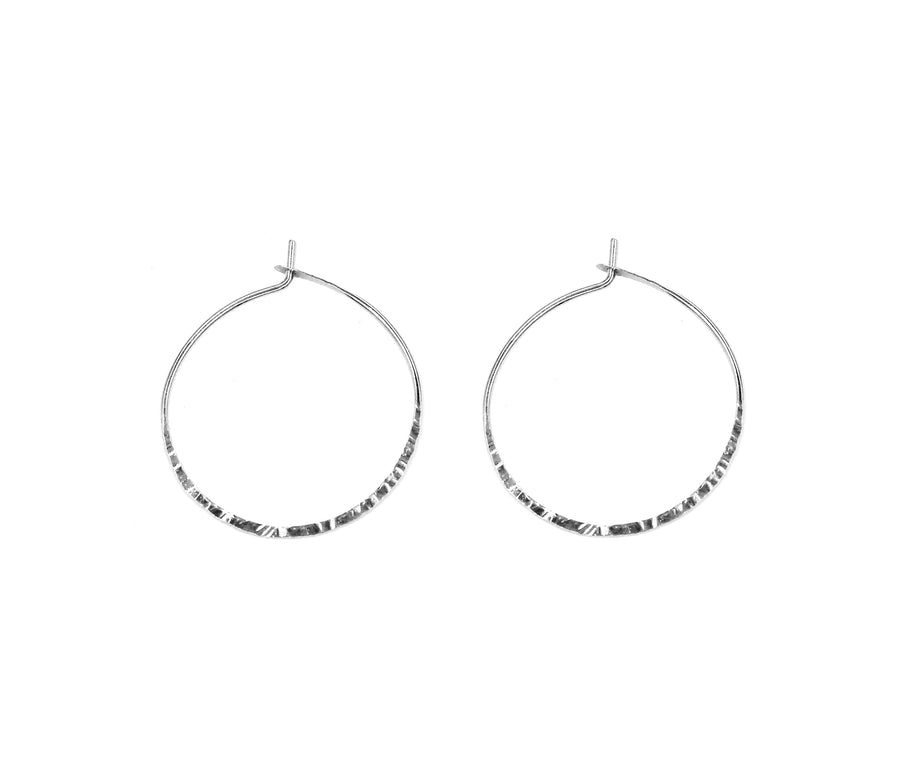 Liz 1" Textured Hoop Earrings