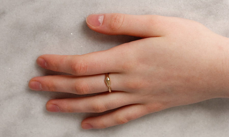 Ouroboros Snake Ring 14k Yellow Gold