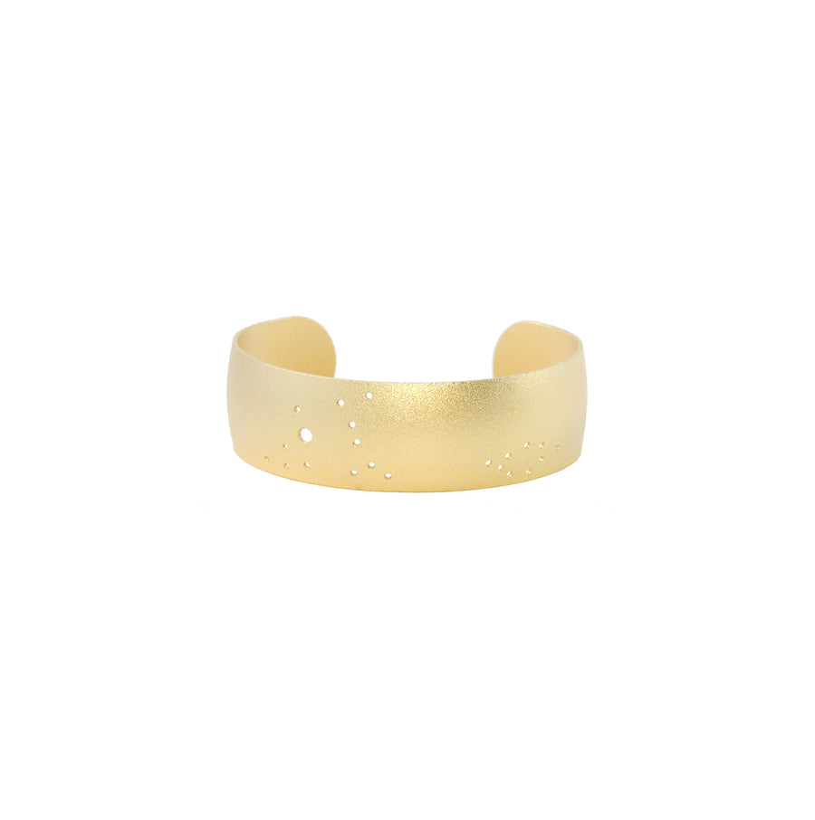 14k Gold Dipped Zodiac Constellation Cuff Bracelet, All 12 Signs: Aries through Pisces