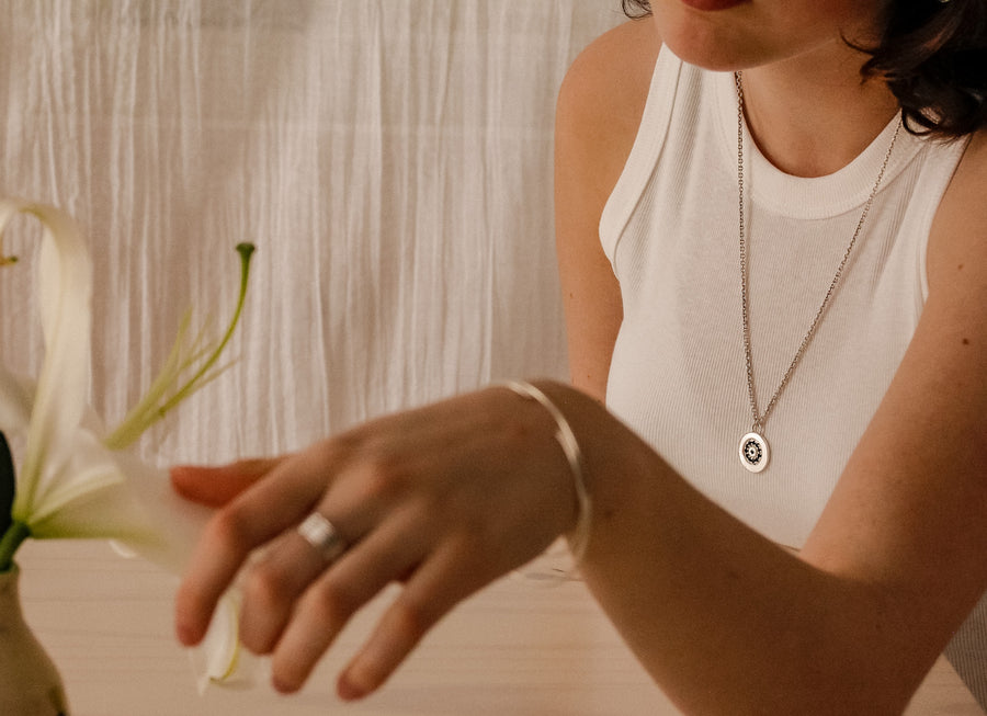 Black Spinel Pavé Necklace