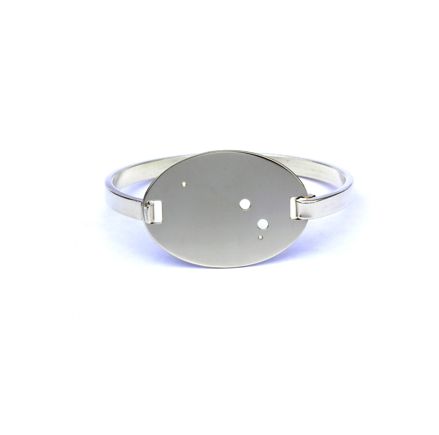 High Polished Raw Brass Zodiac Constellation Oval Bracelet, All 12 Signs: Aries through Pisces