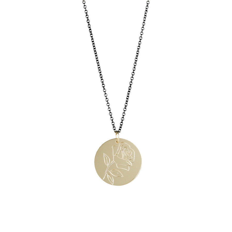 Rose Hand Engraved Love Token Necklace