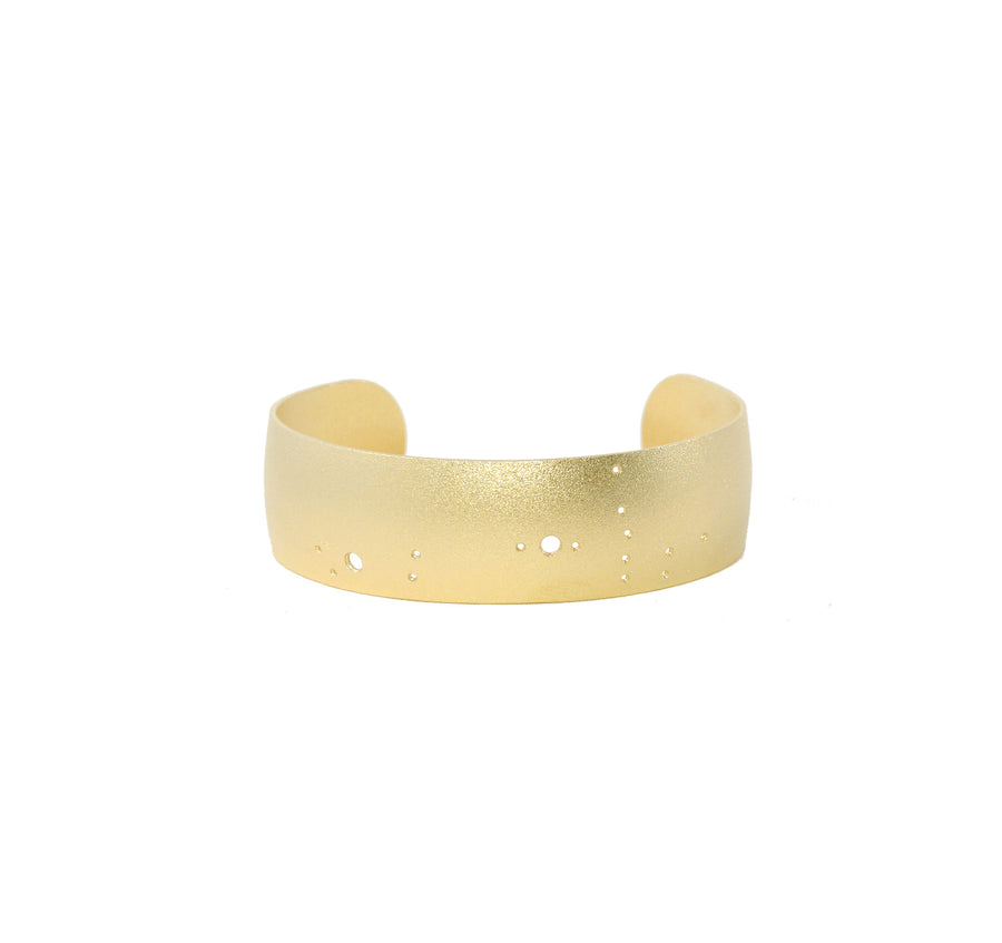 14k Gold Dipped Zodiac Constellation Cuff Bracelet, All 12 Signs: Aries through Pisces