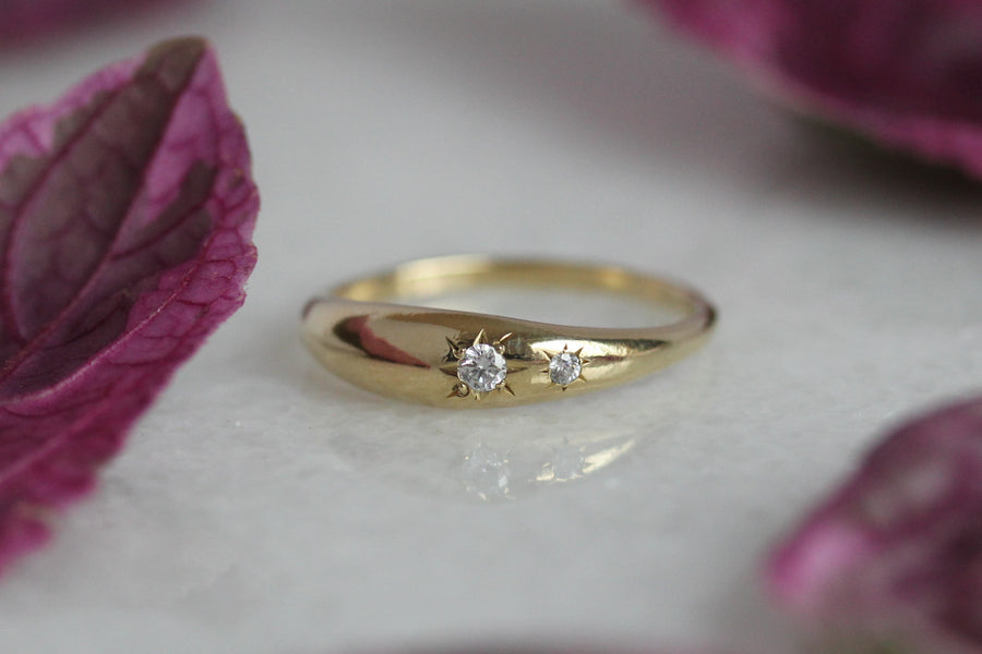 Shooting Star Domed Ring with Diamonds