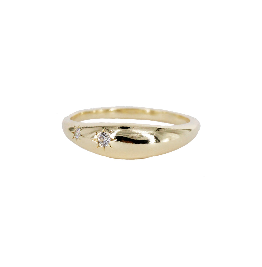 Shooting Star Domed Ring with Diamonds