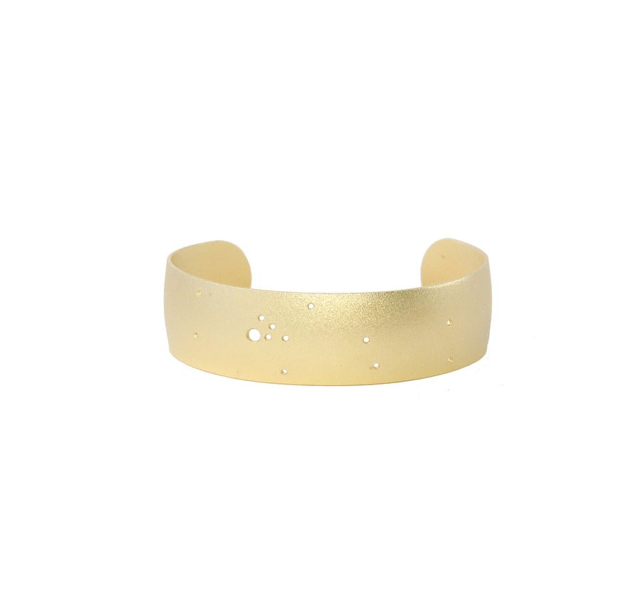 14k Gold Dipped Zodiac Constellation Cuff Bracelet, All 12 Signs: Aries through Pisces